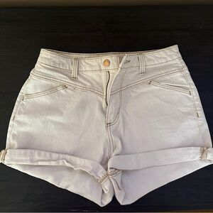 Women's Cream Denim Shorts